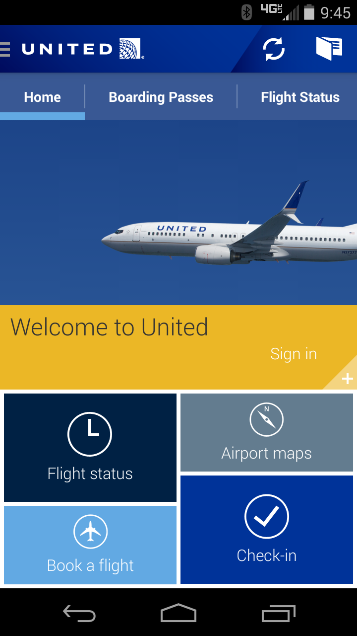 united airline app icon