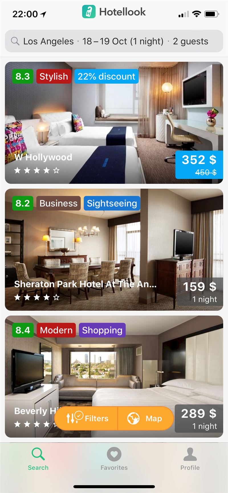 Hotellook Mobile App | The Best Mobile App Awards